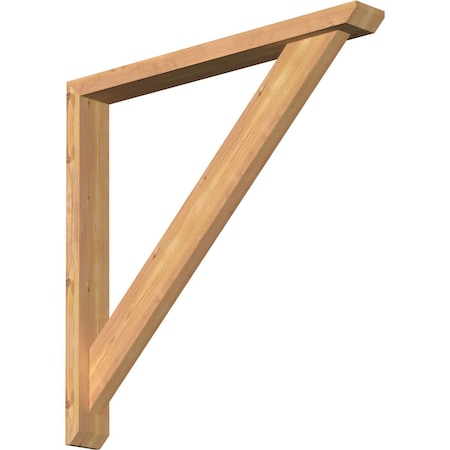 Traditional Slat Smooth Bracket W/ Offset Brace, Western Red Cedar, 3 1/2W X 30D X 30H